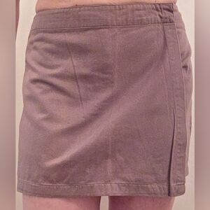 La Redoute Khaki Wrap-Front Cotton Skort Size 6 (38 France)